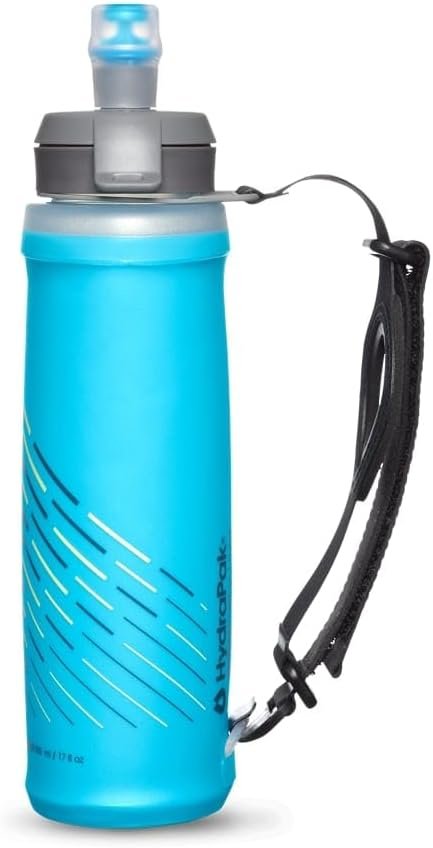 HydraPak SkyFlask Speed - Collapsible Handheld Running Water Bottle 500ml Thumb Loop - Adjustable Strap, Lightweight