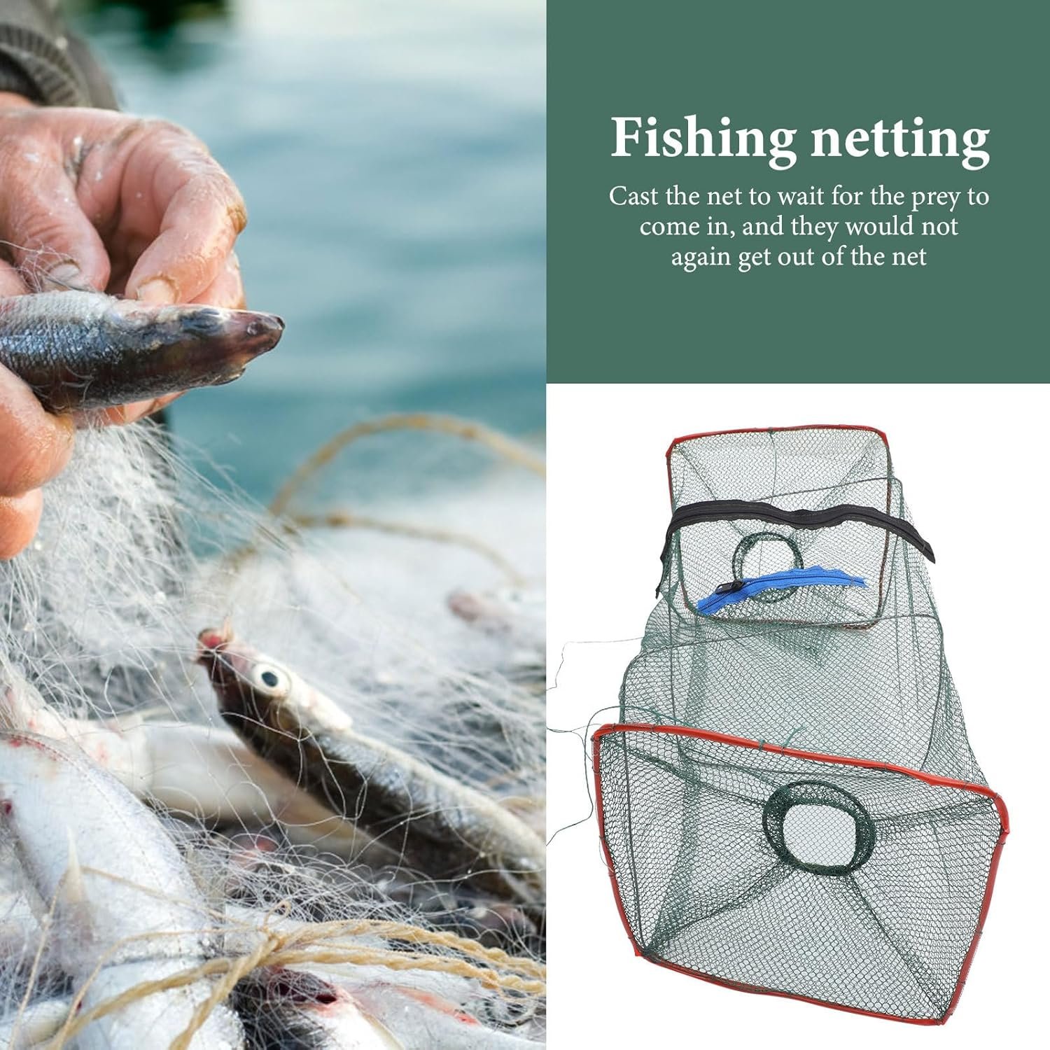 Fishing Shrimp Lobster Traps Mesh Cage Snapping Turtle Crayfish Crab for Blue Crabs Baitfish