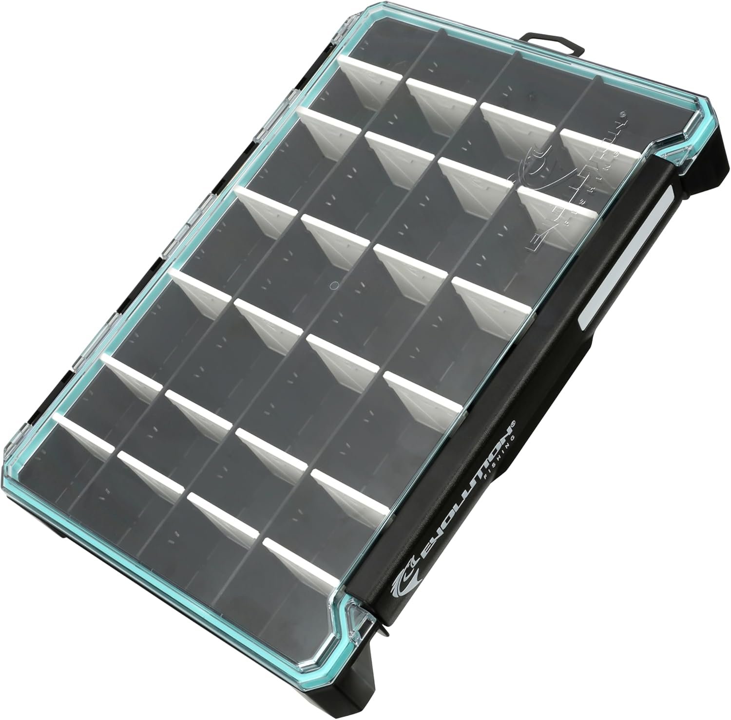 Fishing 3.7 Tackle Tray - Waterproof, Anti-Corrosion, Single Latch, Clear Polycarbonate Lid, Lure Box, Tackle Storage Box, Removable Dividers