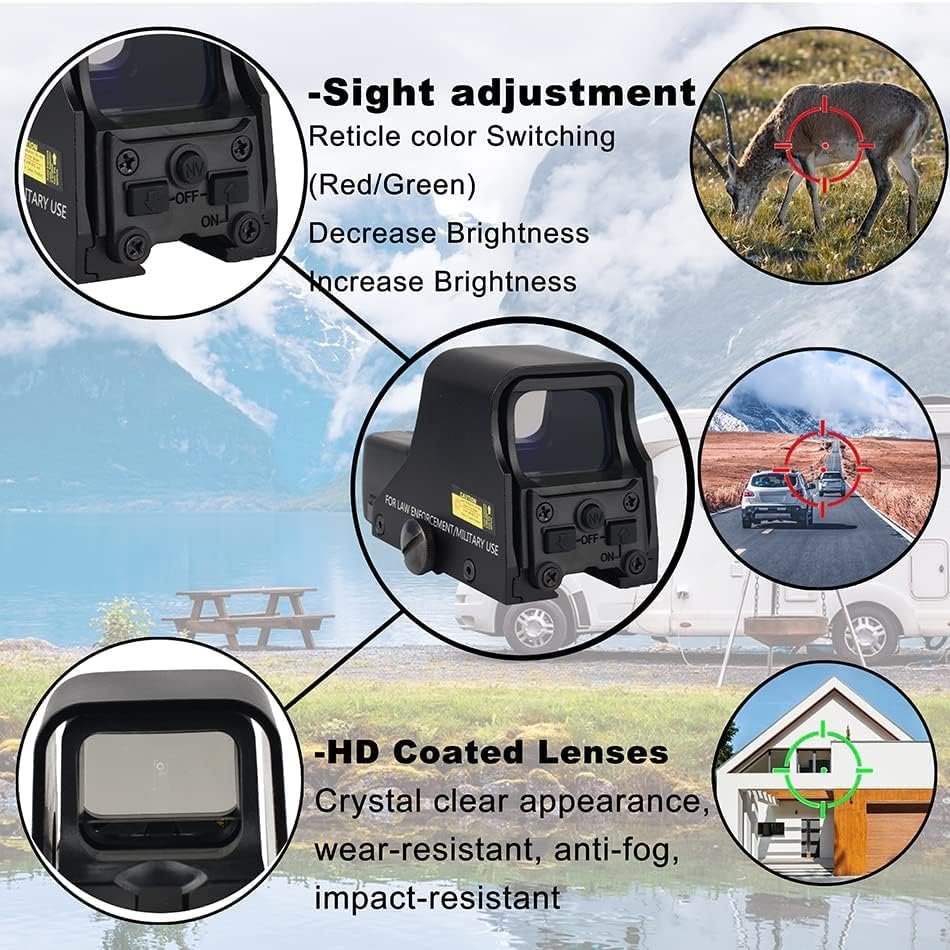 Holographic Sight 551 Red Dot Sight for Metal Green & Red Dot Sight Scope