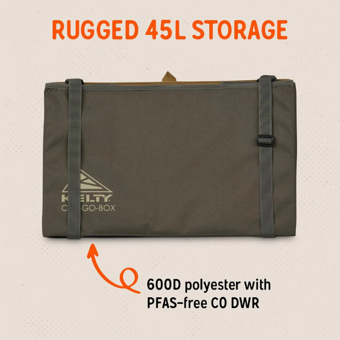 Kelty Car-Go Box – Collapsible Storage Organizer with Dual Compartments, Sturdy Handles & Folding Design – Portable Gear Box for Camping, Road Trips, Tailgating & Everyday Car Storage