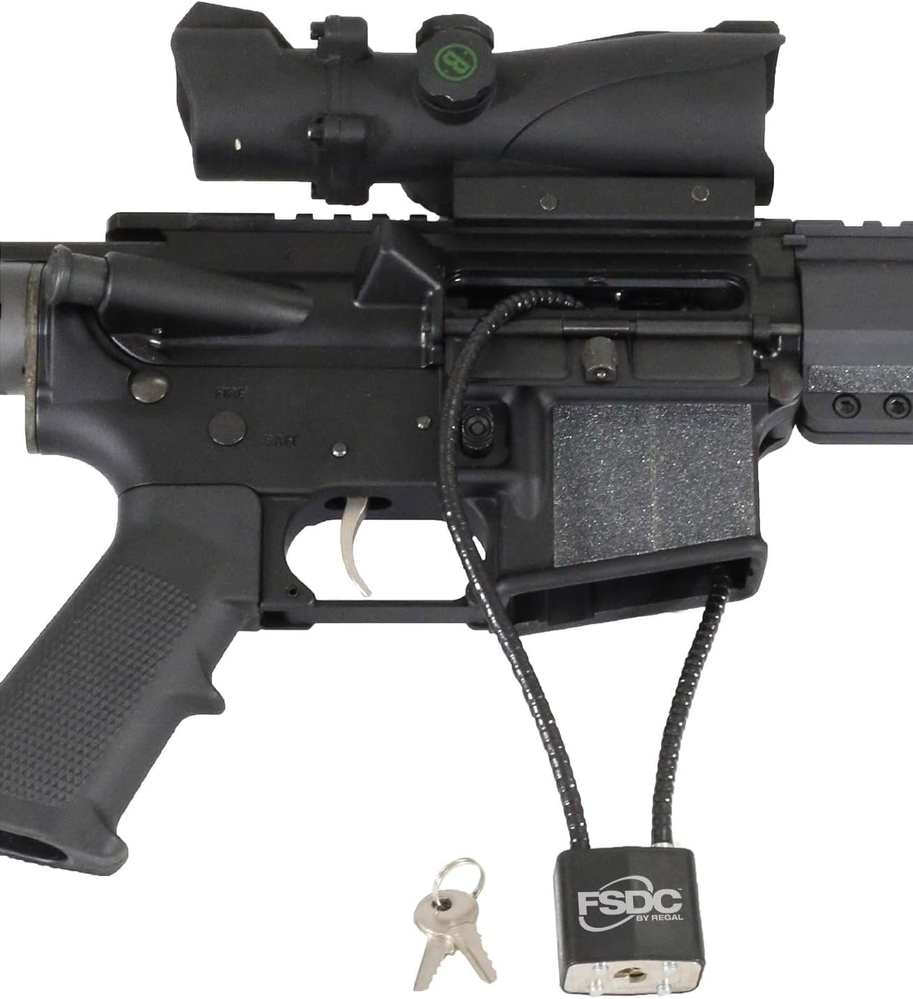 FSDC 15-Inch Gun Cable Lock with 2 Keys California DOJ Approved Scratch-Resistant Design for Pistols and Rifles