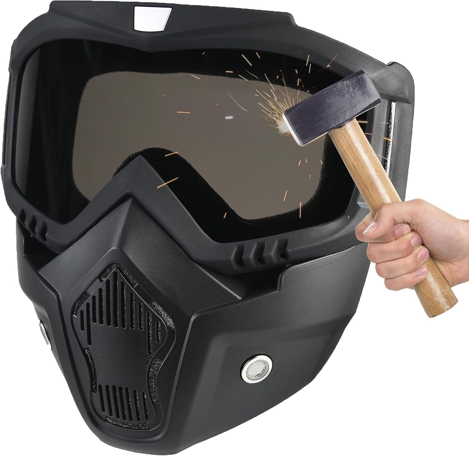 Airsoft Mask Full Face, Paintball Mask, Tactical Mask, Motorcycle Helmet Goggles with Removable Face Mask for Men Women