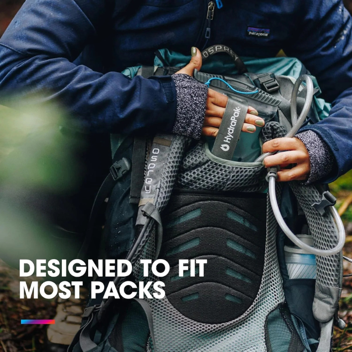 HydraPak Contour Hydration Reservoir – Low-Profile Water Bladder with Slide-Seal Top, Plug-N-Play Hose & Magnetic Clip – Durable, Leakproof Hydration System for Hiking, Cycling & Backpacking