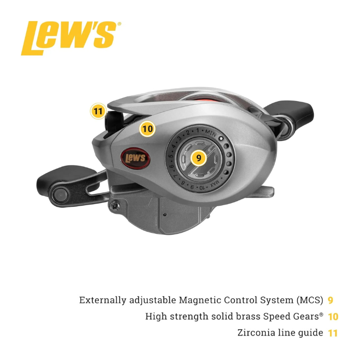 Lew’s Baitcast Fishing Reel – Right-Hand Retrieve Low Profile Casting Reel with Adjustable Braking System, Smooth Multi-Bearing Performance & Durable Construction for Freshwater Anglers