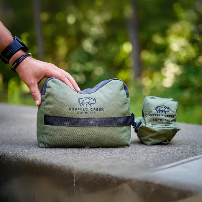 Buffalo Creek Shooting Rest Bag – Unfilled Front & Rear Shooting Bags for Rifles – Durable, Portable Sandbag Shooting Rest for Hunting, Target Practice & Precision Shooting