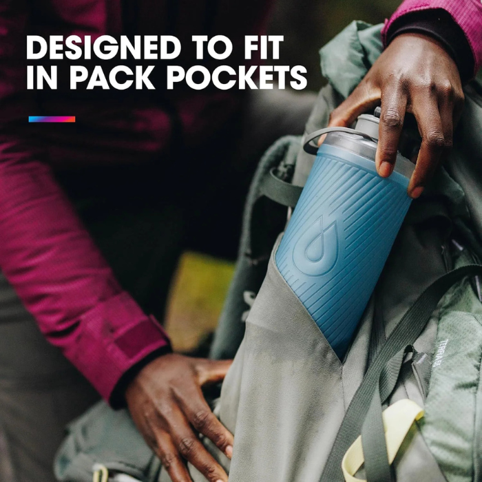 HydraPak Flux Collapsible Water Bottle – Lightweight, Compact & Flexible Backpacking Bottle with Spill-Proof Twist Cap – BPA-Free, Durable & Portable Hydration for Hiking & Camping