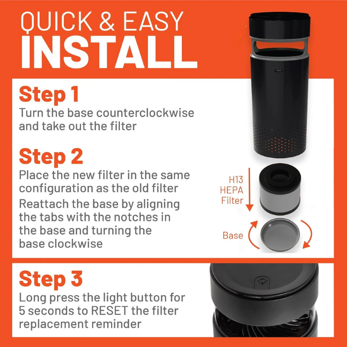 FRAM H13 HEPA Filtration Air Purifier Replacement Filter for Model CAP30100 & CAP30200 | For Home, Car, Outdoor & Sport Use | Cleans Air of Smoke, Dust & Other Contaminants | Provides 500 Hours of Use