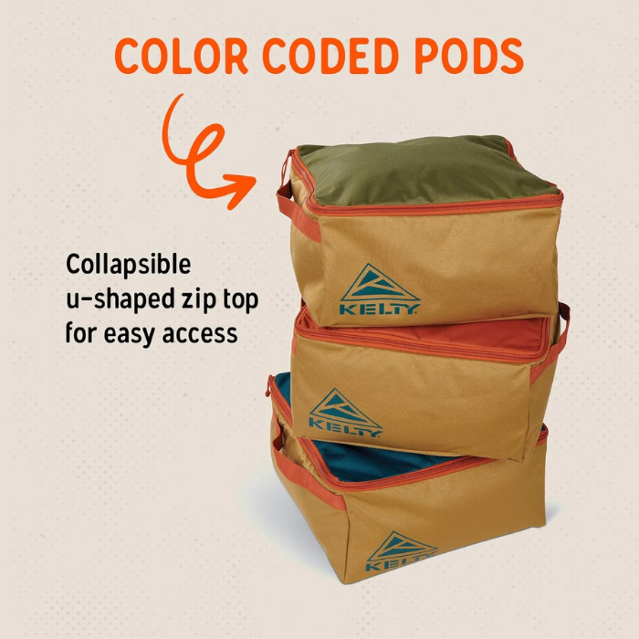 Kelty Car-Go Box – Collapsible Storage Organizer with Dual Compartments, Sturdy Handles & Folding Design – Portable Gear Box for Camping, Road Trips, Tailgating & Everyday Car Storage