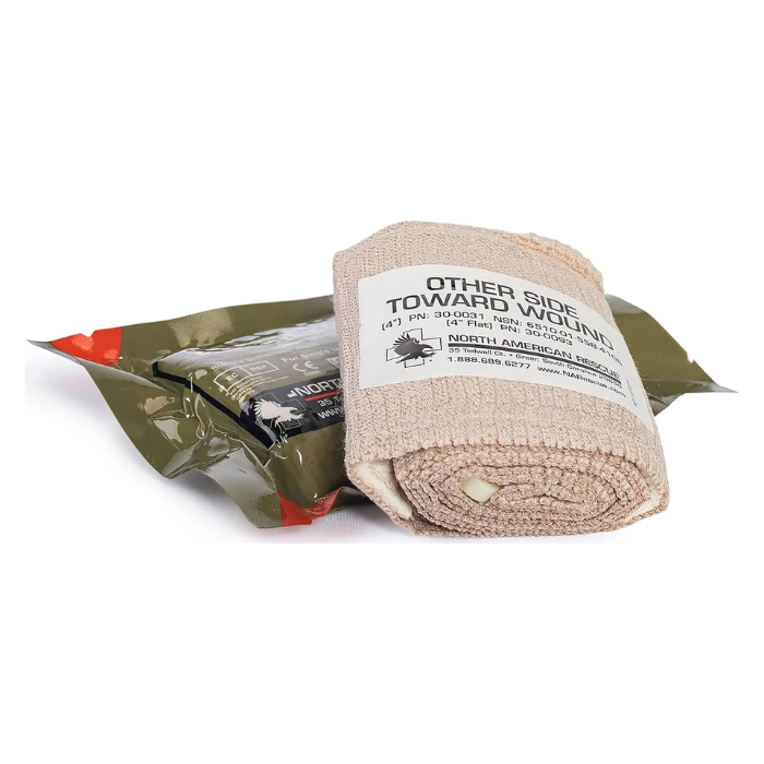 North American Rescue Individual Aid Kit Compact First Aid with Compressed Gauze, Petrolatum Gauze, ETD, Gloves, Surgical Tape