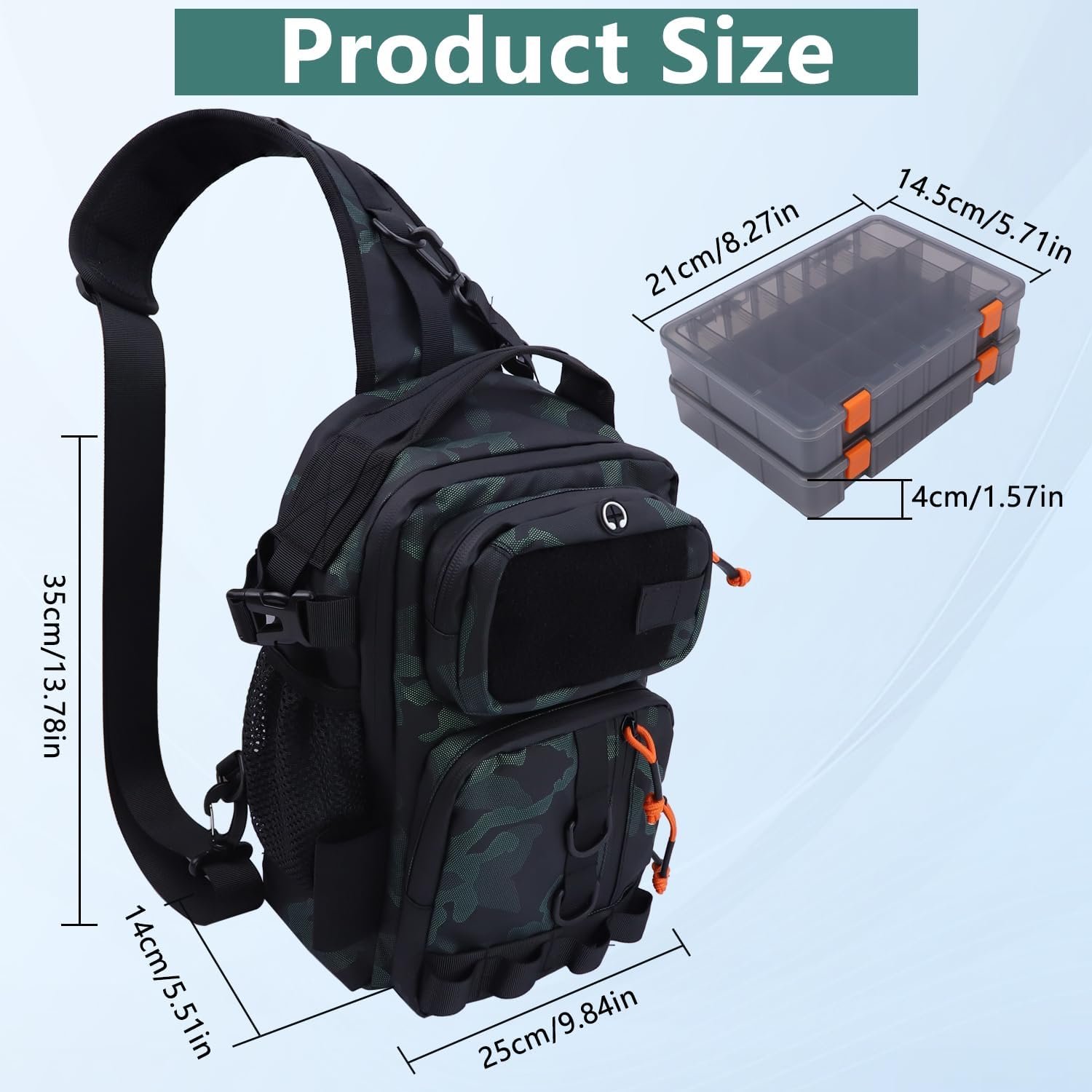 Fishing Backpack Tackle Storage Bag with 2 Tackle Boxes, Lightweight Outdoor Water-Resistant Fish Shoulder Bag with Rod Holder-Store Fish Gear for Fishing