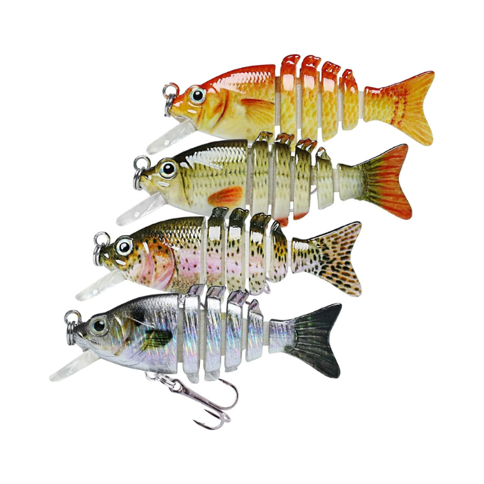 TRUSCEND Sunfish Swimbait – Multi-Jointed Lifelike Fishing Lure with 3D Eyes & Realistic Swimming Action – Slow Sinking Hard Bait for Bass, Trout, Pike & Freshwater Predators