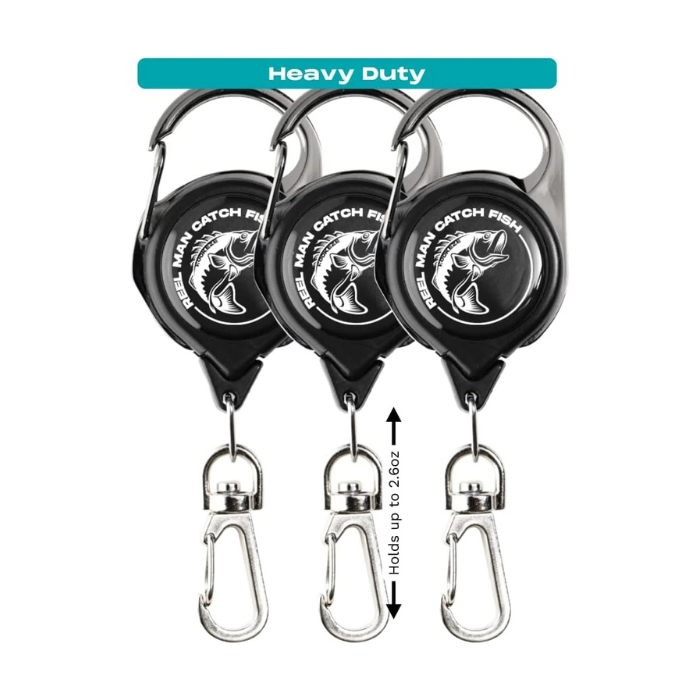 Hook-Eze Fishing Zinger Retractor – Durable Clip-On Retractable Lanyard for Anglers, Keeps Tools Secure & Accessible – Rust-Resistant Gear Holder for Freshwater & Saltwater Fishing