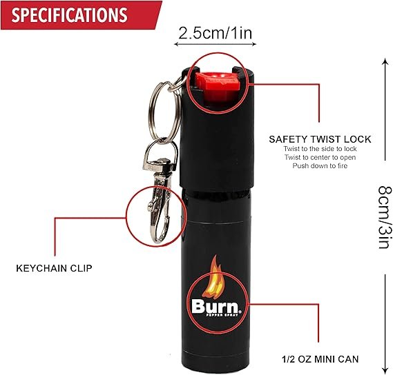 Pepper Spray Keychain for Women Men Self Defense