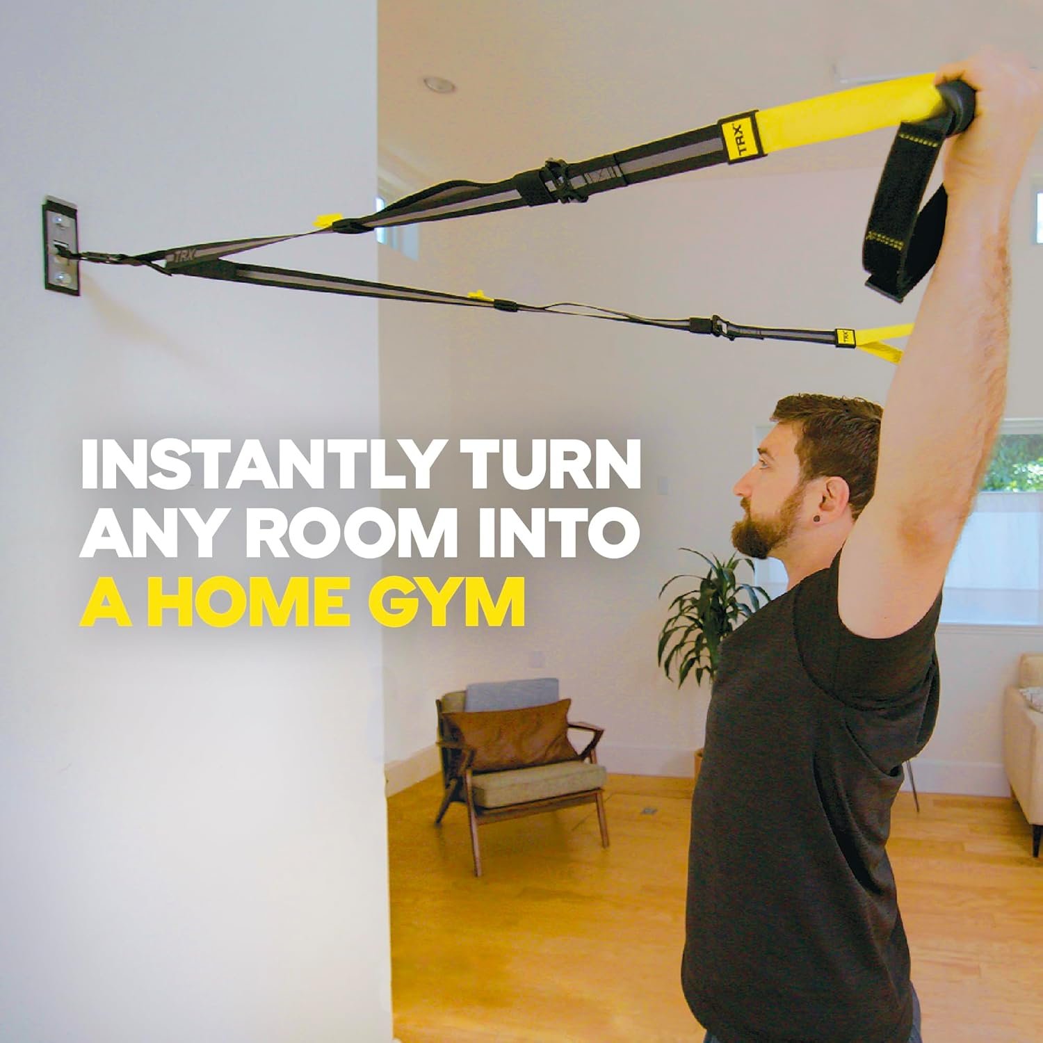 Training Invizi-Mount Wall Anchor Mount Suspension Trainers, 2-in-1 Suspension Training Strap Hanger for Any Room, Holds up to 350 lbs