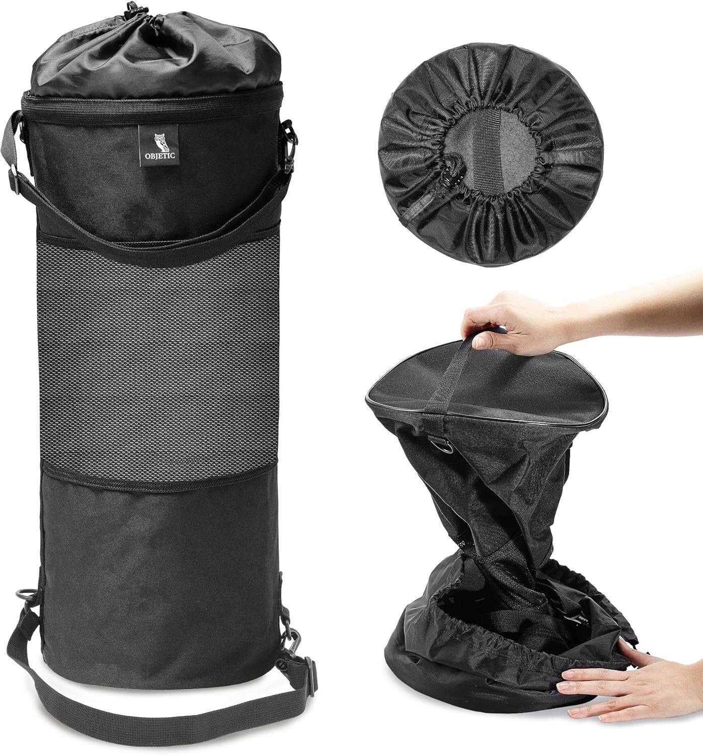 Boat Trash Can 10-13 Gal Leakproof Collapsible Mesh Sack - Portable Multipurpose Bag for Kayaks, Campers, RVs and Pontoon Boat Accessories