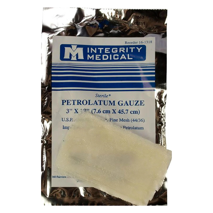 North American Rescue Individual Aid Kit Compact First Aid with Compressed Gauze, Petrolatum Gauze, ETD, Gloves, Surgical Tape