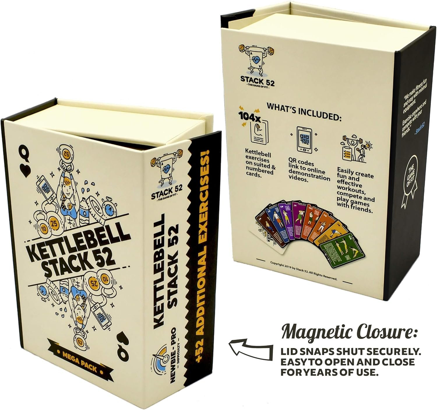 Kettlebell Exercise Cards. Workout Playing Card Game. Video Instructions Included. Learn Kettle Bell Moves and Conditioning Drills. Home Fitness Training Program. (2019 Mega Pack)