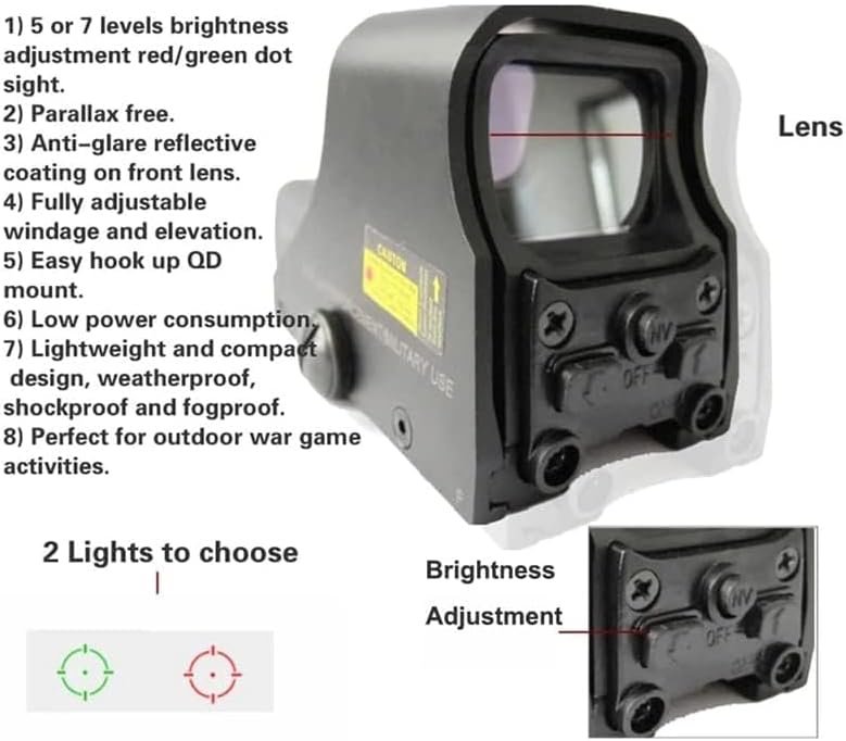 Holographic Sight 551 Red Dot Sight for Metal Green & Red Dot Sight Scope