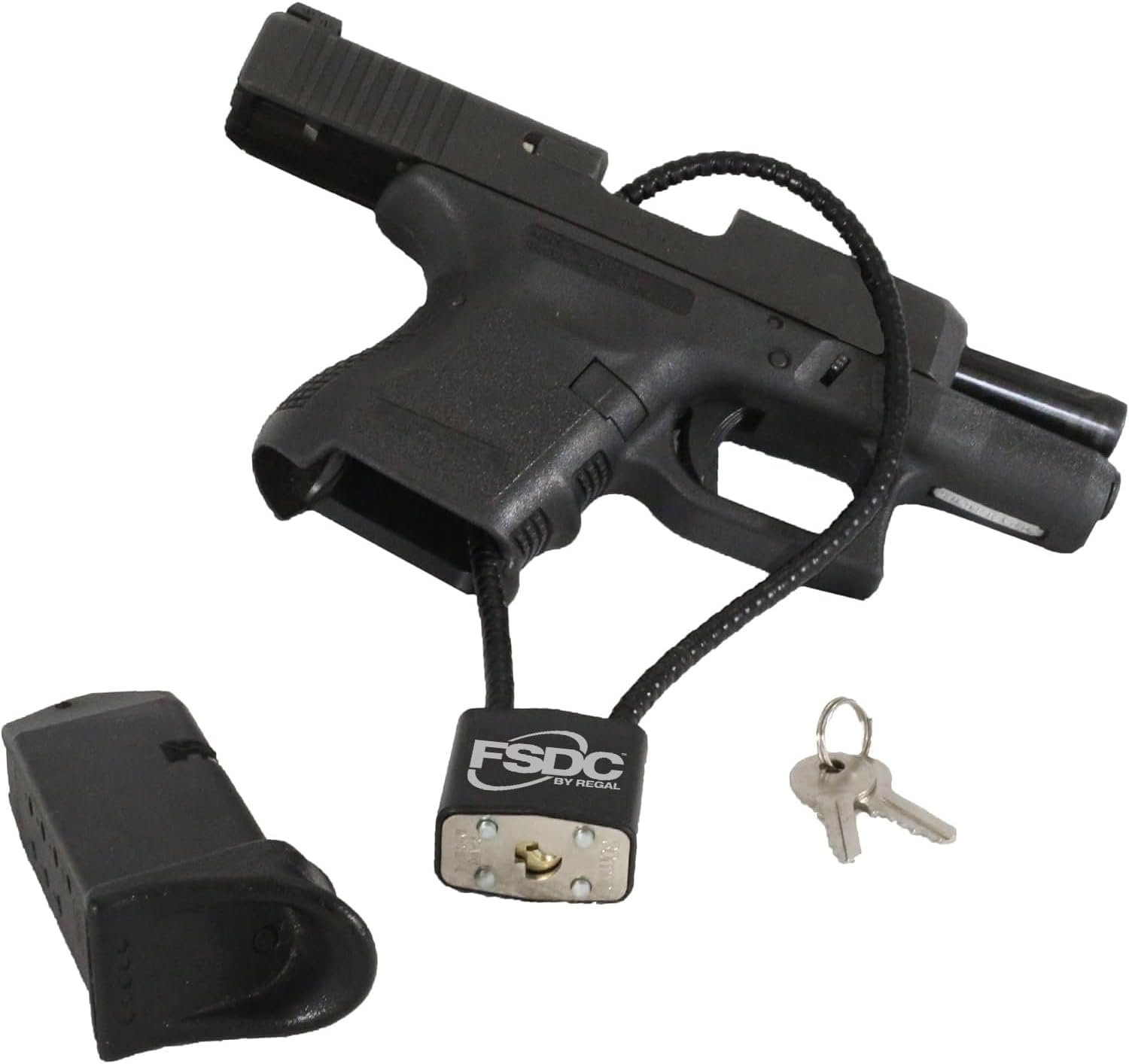 FSDC 15-Inch Gun Cable Lock with 2 Keys California DOJ Approved Scratch-Resistant Design for Pistols and Rifles
