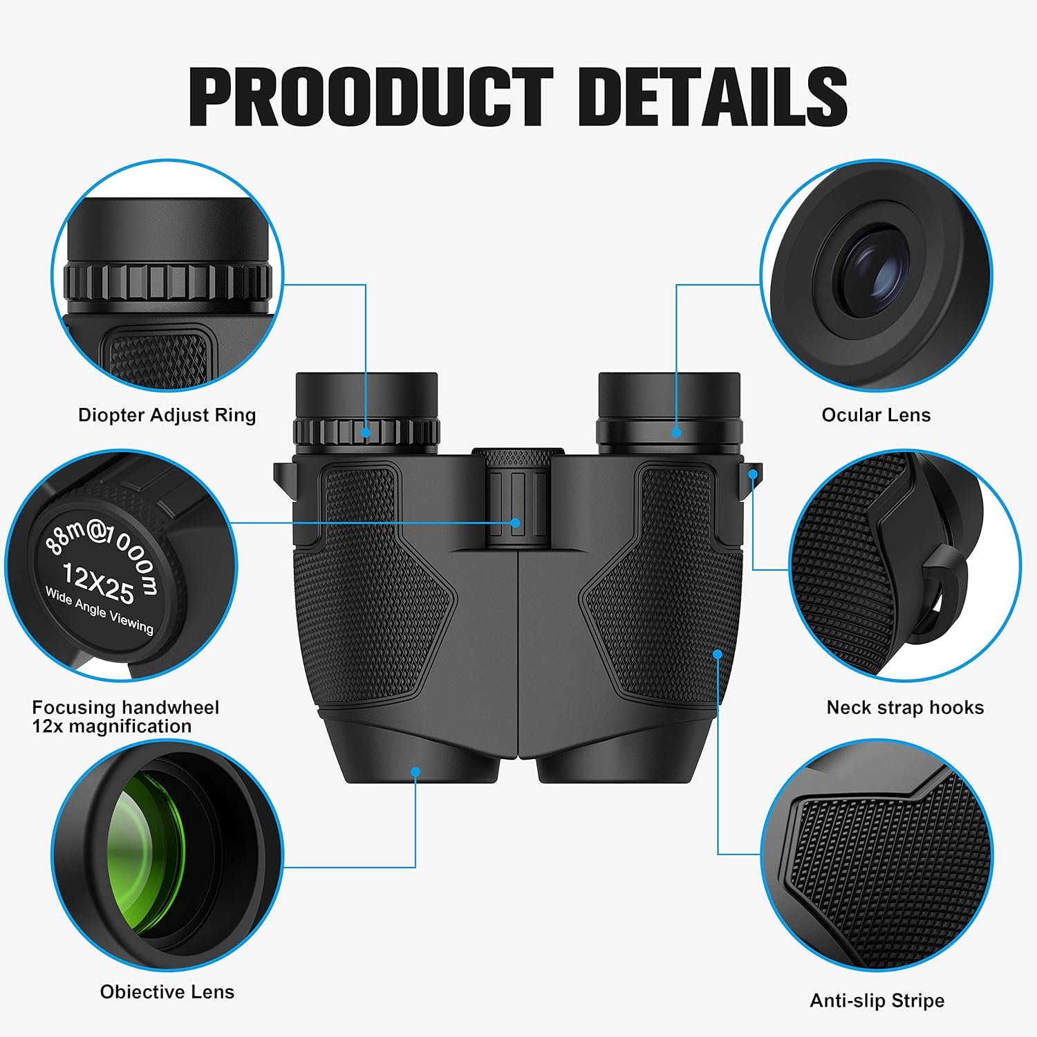 12x50 Binoculars with Clear Low Night Version for Adults and Kids, Large Eyepiece Waterproof Durable & Clear BAK4 Prism FMC Lens Binoculars for Bird Watching Hunting Travel