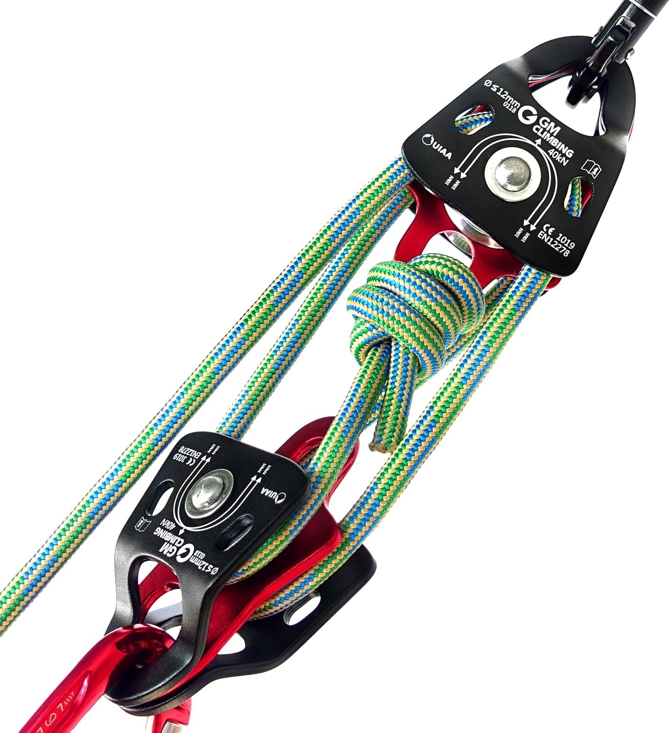 Description for GM CLIMBING 5:1 Mechanical Advantage Hardware Kit – 40 kN Micro Double Pulley System with Carabiners, Prusik Loop & Nylon Sling for Rigging & Rescue