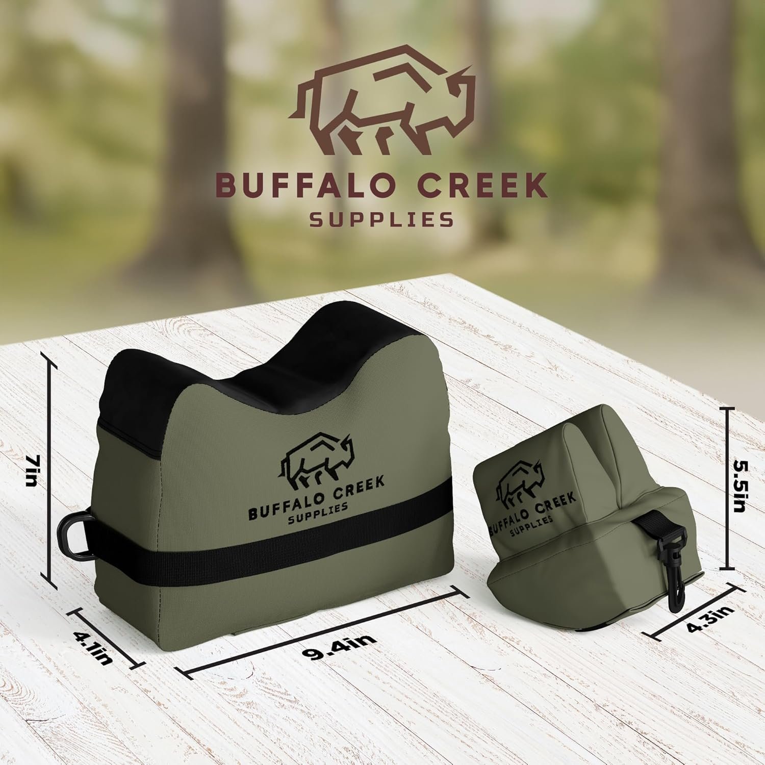 Description for Buffalo Creek Shooting Rest Bag – Unfilled Front & Rear Shooting Bags for Rifles – Durable, Portable Sandbag Shooting Rest for Hunting, Target Practice & Precision Shooting