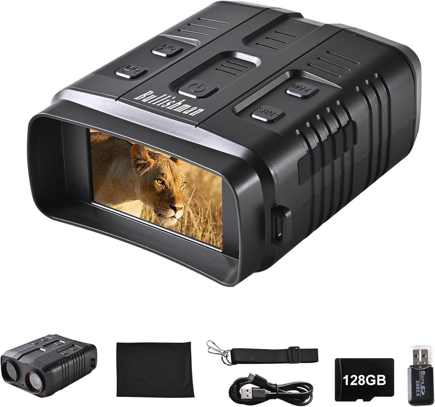 Description for Night Vision Binoculars 4K Night Vision Goggles 1640FT 10X Optical Zoom Rechargeable with 3'' Screen and 128GB TF Card for Adults Bird Watching, Hunting