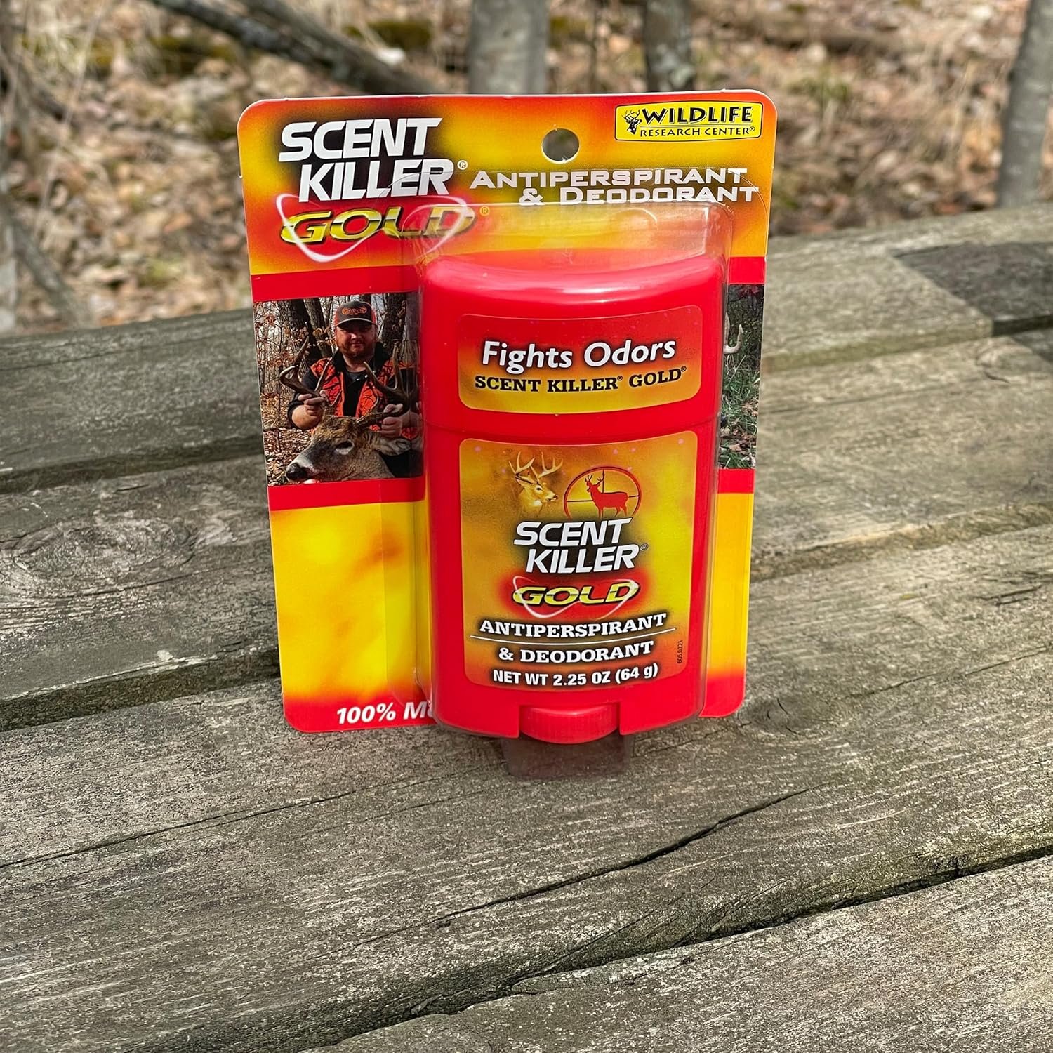 Description for Scent Killer Gold Unscented Deodorant and Antiperspirant for Hunting Scent Control