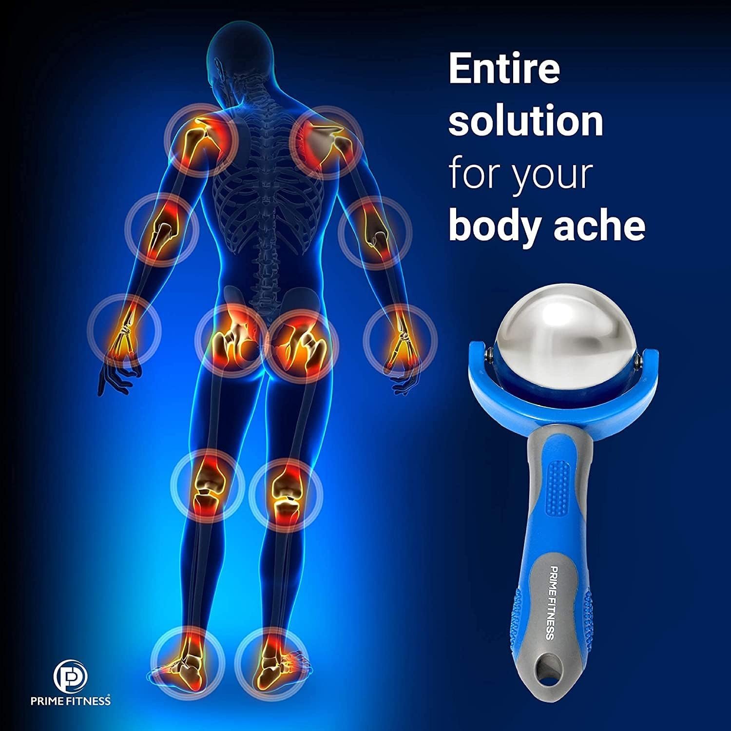 Description for Green Cold Massage Roller Ball with Handle – Reusable Stainless Steel Cryotherapy Roller for Hot & Cold Tissue Relief, Deep Tissue Trigger-Point Therapy