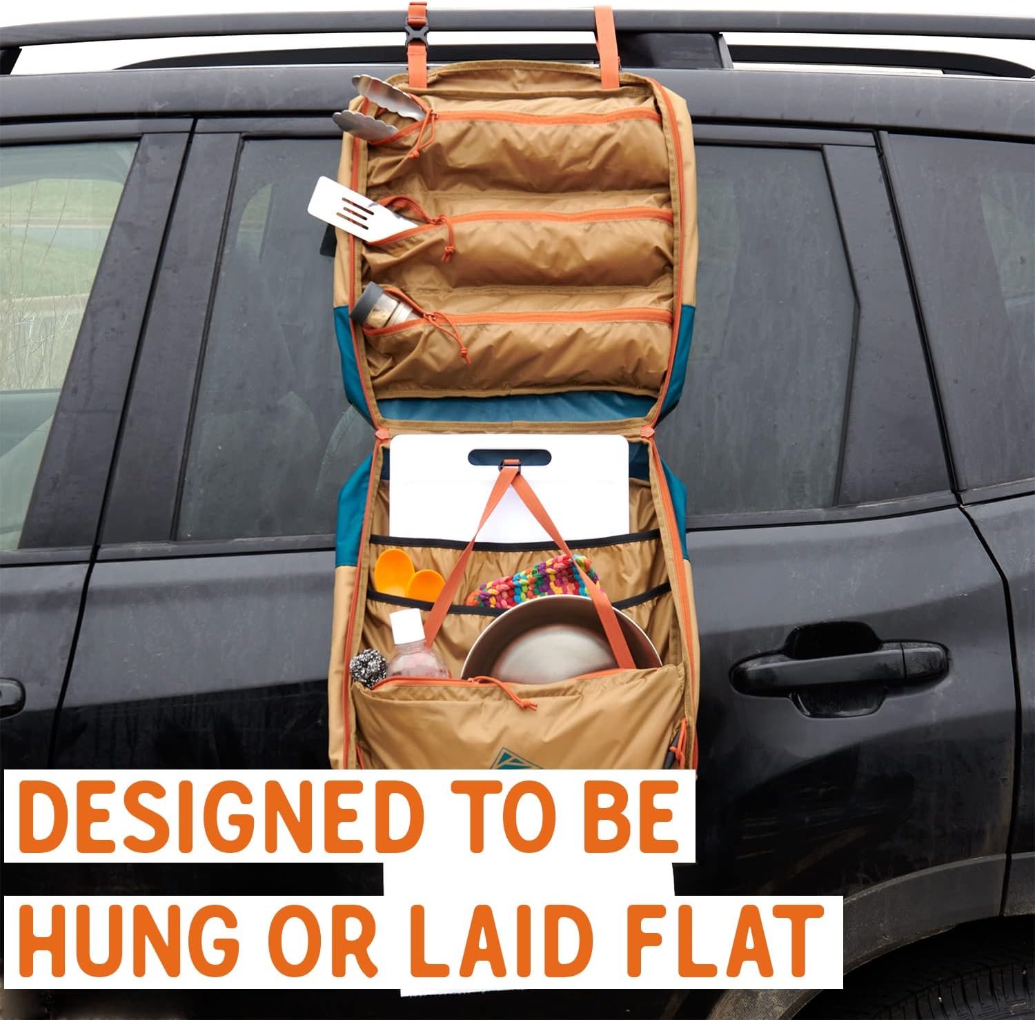 Description for Kelty Camp Galley – Portable Outdoor Kitchen Organizer with Multiple Pockets & Shelves – Hanging Gear Bag for Camping, Overlanding & Backyard Cooking