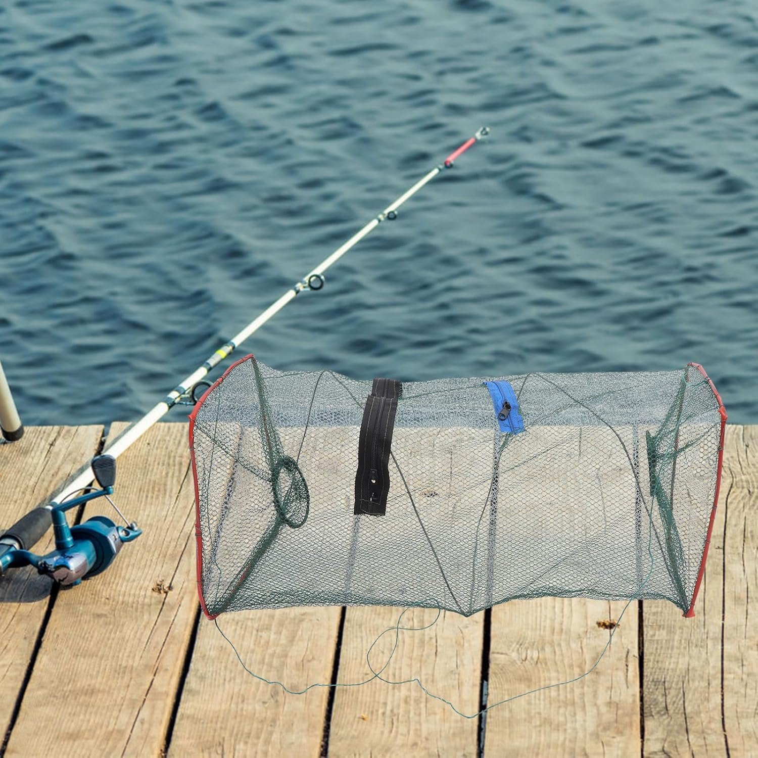 Fishing Shrimp Lobster Traps Mesh Cage Snapping Turtle Crayfish Crab for Blue Crabs Baitfish
