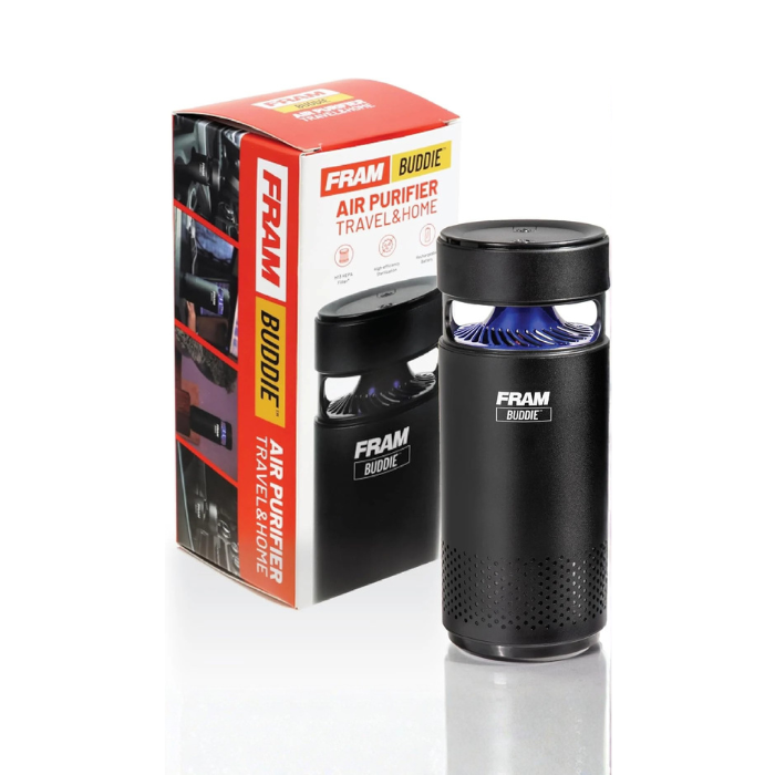 FRAM Buddie HEPA Air Purifier H13 Filtration & UV-C LED Sanitization, Cable-Free Rechargeable Portable Air Purifier for Home, Car, Office & Outdoor Travel
