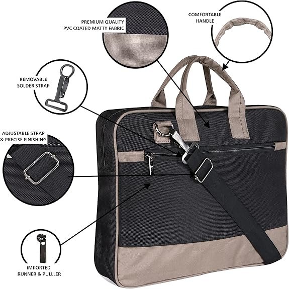 Black Color PVC Coated Fabric 10L Messenger Bag For Men & Women