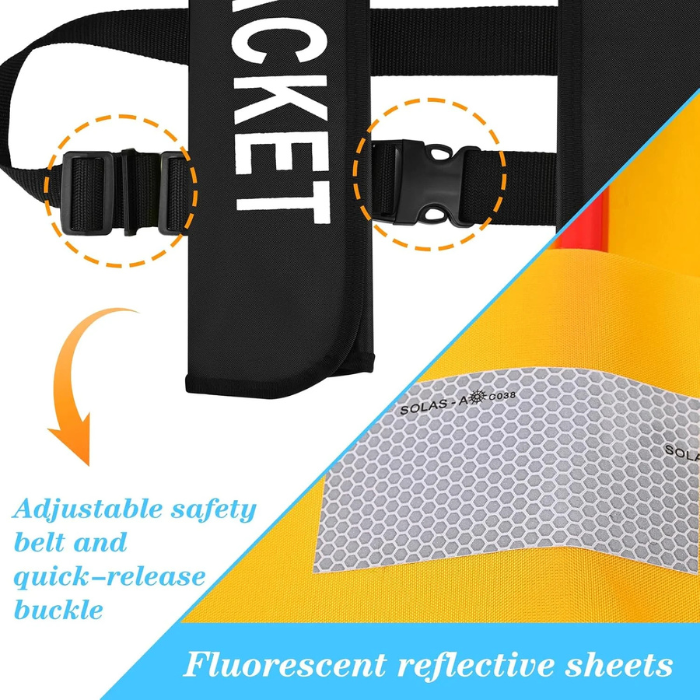 Adult Automatic Inflatable Kayak Vest PFD, Water Sports Vest for Boating Fishing Kayaking SUP Paddleboarding（fit Weight Below 330 lbs）