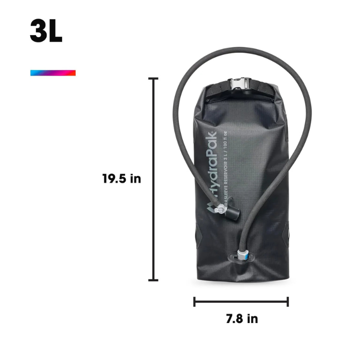 HydraPak HydraSleeve Insulated Hydration Reservoir – 3L Shape-Shift Bladder with Low-Profile Design, Plug-N-Play Tube & Insulated Sleeve – Leakproof Hydration for Hiking, Camping & Year-Round Use