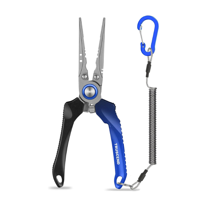 TRUSCEND Fishing Pliers – Saltwater Resistant Multi-Function Fishing Tool with Line Cutter, Split Ring & Crimping – Lightweight Aluminum Fishing Gear for Freshwater & Offshore Anglers