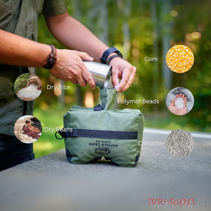Buffalo Creek Shooting Rest Bag – Unfilled Front & Rear Shooting Bags for Rifles – Durable, Portable Sandbag Shooting Rest for Hunting, Target Practice & Precision Shooting