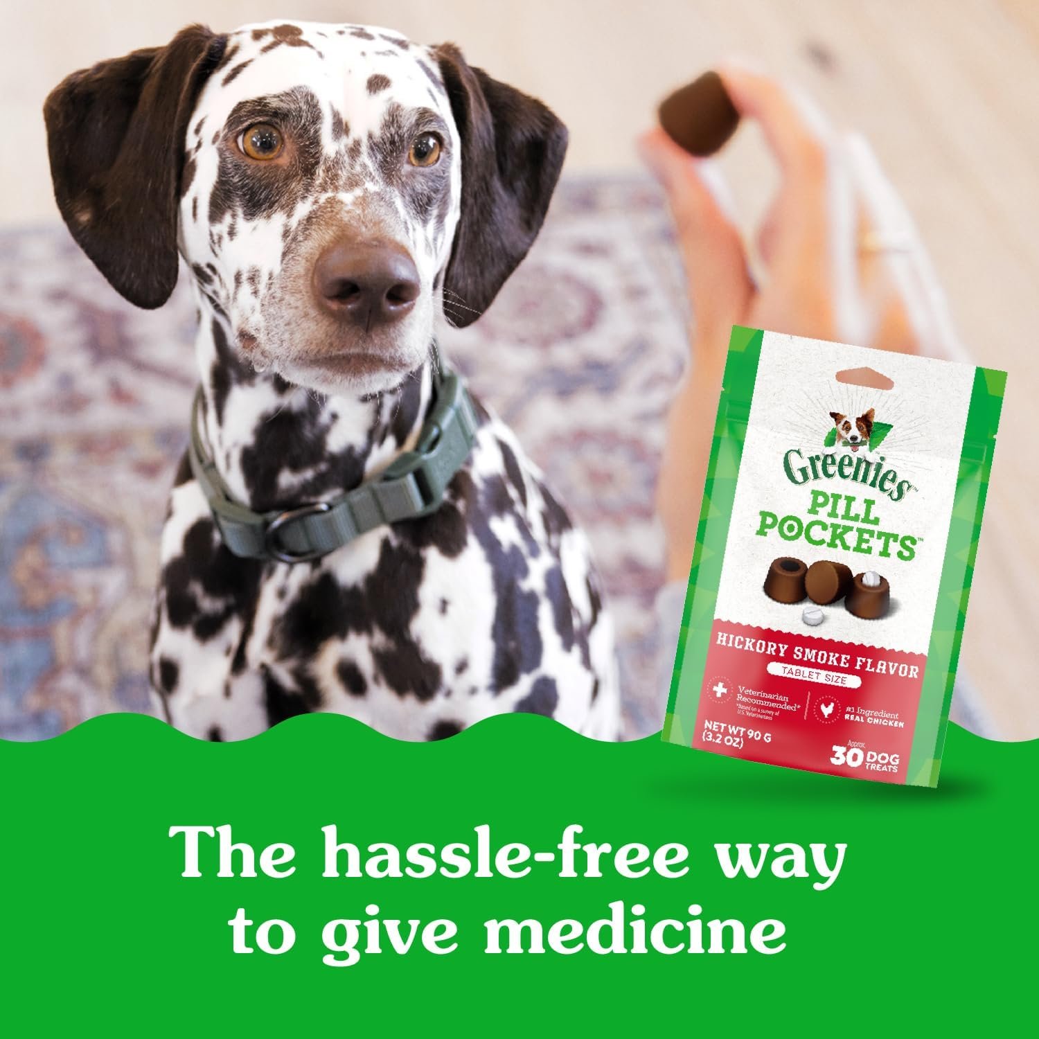 Greenies Pill Pockets for Dogs Large Size, Soft Dog Treats, Hickory Smoke Flavor, 15.8 oz. Pouch (60 Treats)