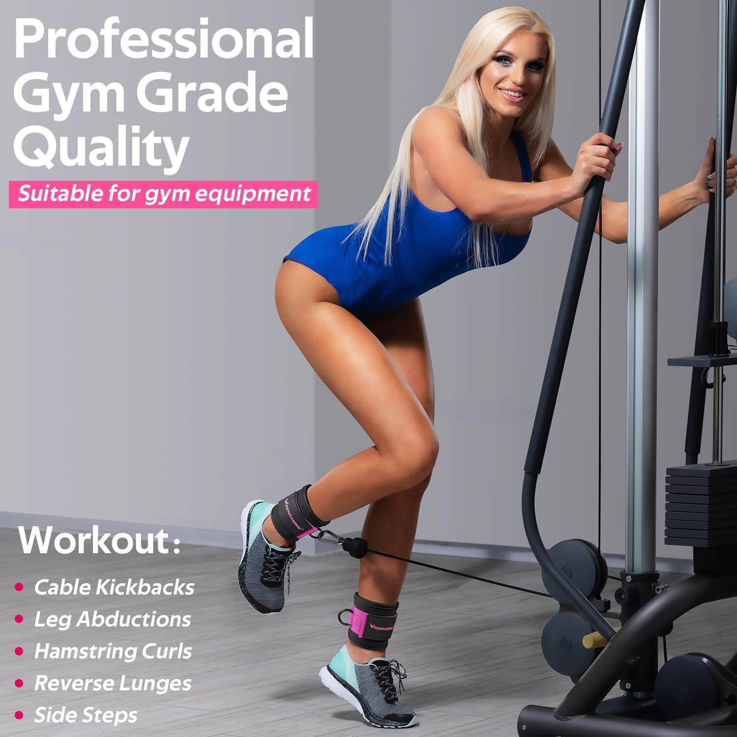 Ankle Resistance Bands, Ankle Bands for Working Out with Cuffs, Ankle Resistance Band, Glutes Workout Equipment, Butt Exercise Equipment for Women Legs and Glutes